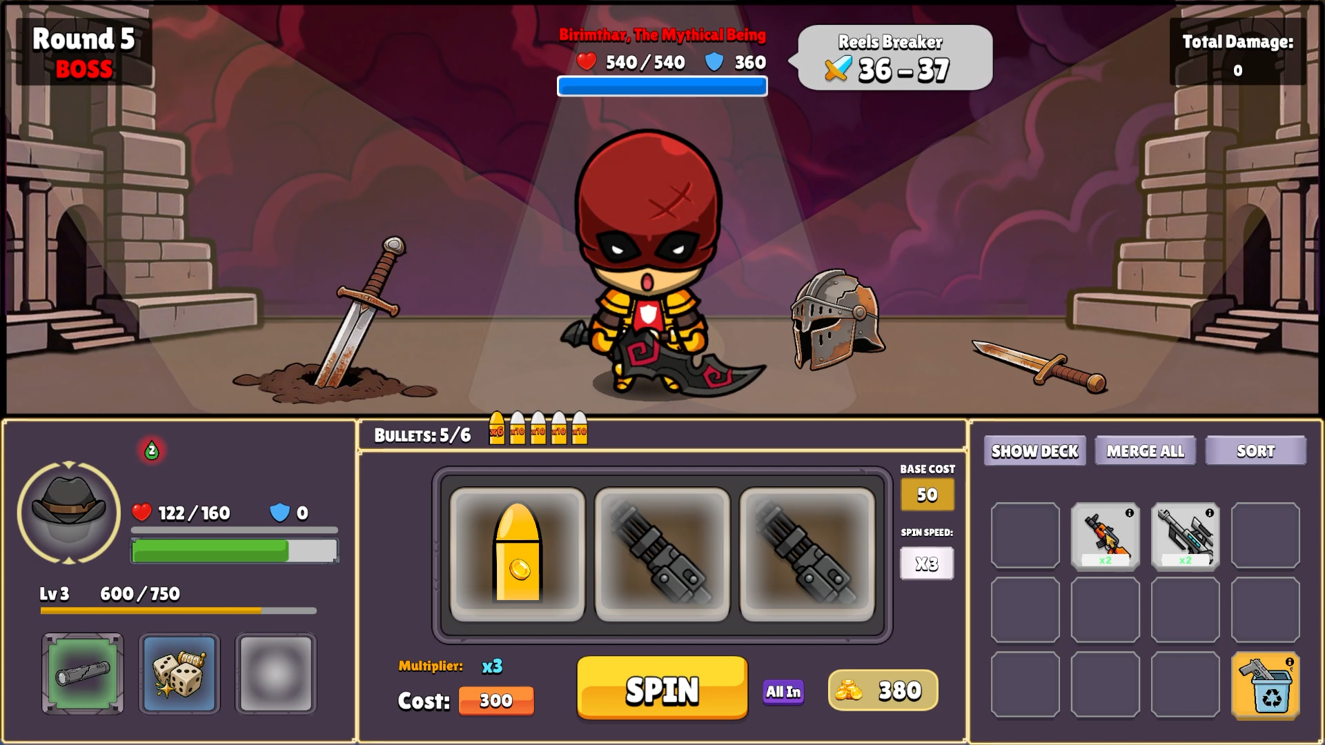 Jackpot Colosseum boss battle gameplay